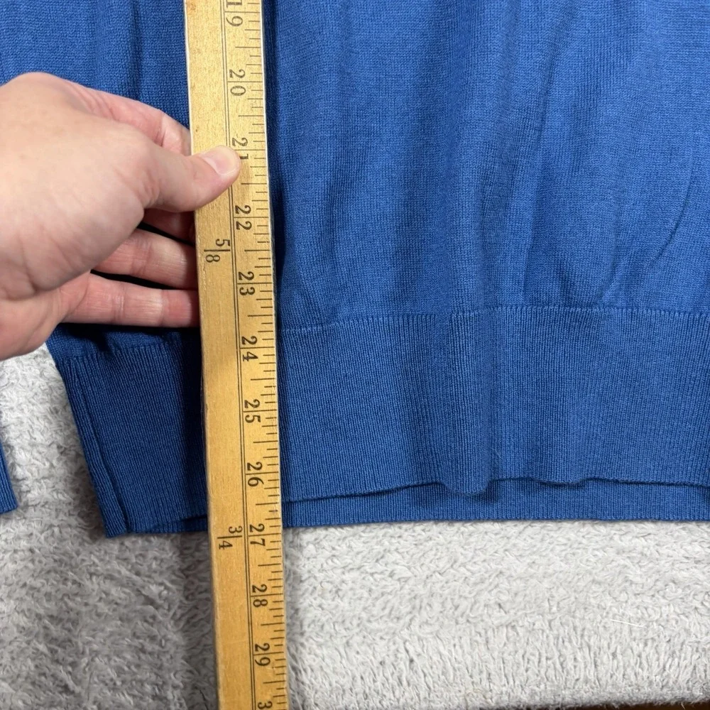 Banana Republic Silk Blend Sweater Mens Small Blue V Neck Lightweight Cashmere